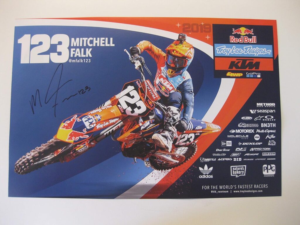 Mitchell Falk, supercross, motocross, signed, autographed, 12×18 poster, COA will be included..