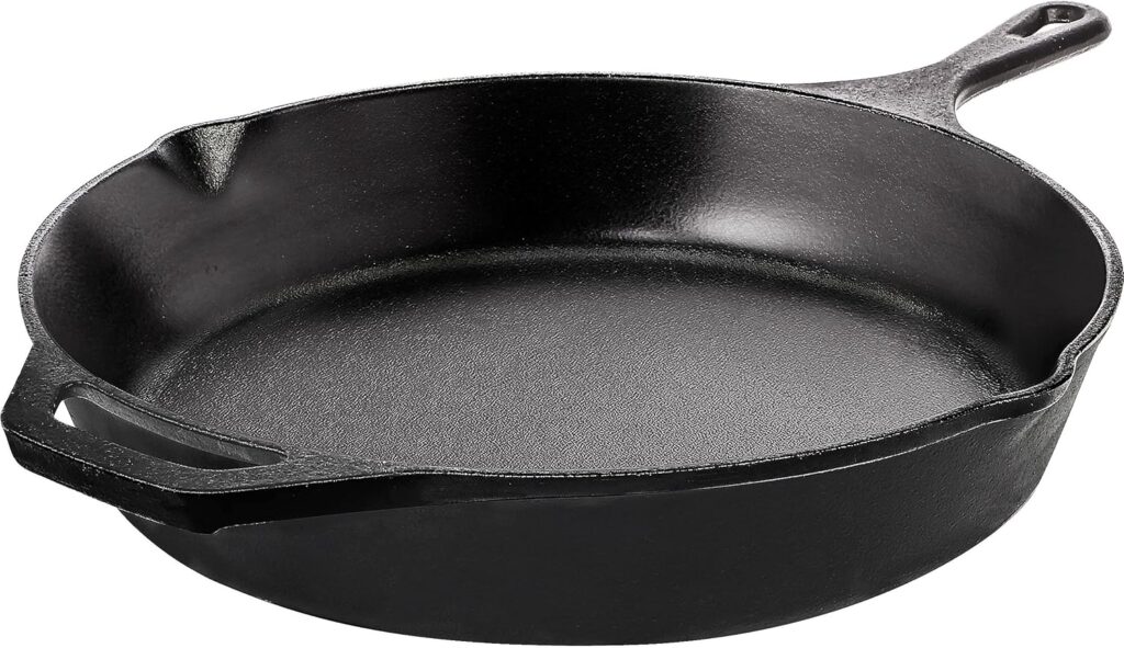 Utopia Kitchen Cast Iron Skillets 12 Inch, Chef’s Pan, Pre-Seasoned Frying Pan, Stovetop, Oven, Campfire and Grill Large Skillet, Even Heat Distribution Multipurpose Cast Iron Pan – Black