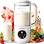 8 in 1 Automatic Nut Milk Maker, 10 Blade 35 oz Homemade Oat, Soy, Plant-Based and Dairy Free Beverages, Almond Milk Maker with Delay Start/Keep Warm/Boil Water, Soy Milk Maker with Nut Milk Bag