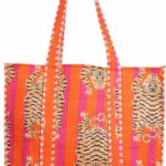 INDACORIFY Cotton Printed Tote Bag Women Shopping Carry Bag Indian Handmade Shopping Bag Ethnic Baho Hippie Shoulder Market Daily Use Tote Bag