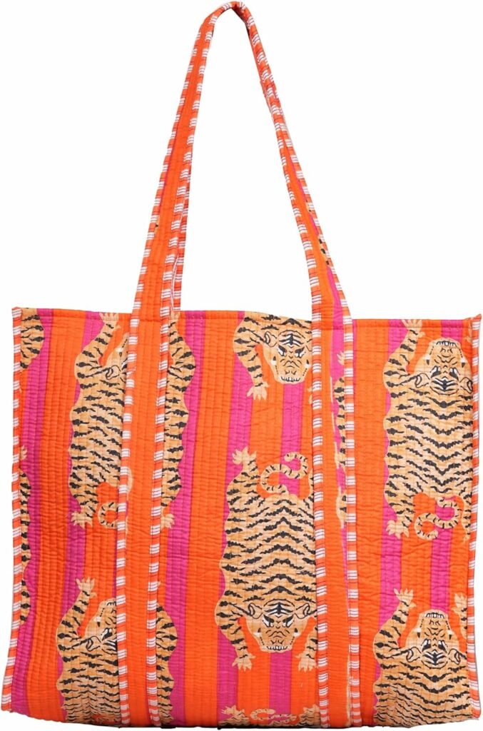 INDACORIFY Cotton Printed Tote Bag Women Shopping Carry Bag Indian Handmade Shopping Bag Ethnic Baho Hippie Shoulder Market Daily Use Tote Bag