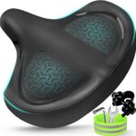 Bicycle Seat, Bike Seat for Women Men Extra Comfort Wide, Oversized Comfortable Seats Saddle for Peloton Bikes, Fit for Exercise Bikes, Electric Bikes, Mountain Bikes, Cruiser Bikes