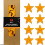Star Shape Beeswax Tealight Candles, 24 Pack Handmade Natural Beeswax Tea Light Candles Set, Clear Cup Yellow Bees Wax Tealight 8 Hour Burn Time for Home Decor, Shabbat, Wedding, Emergency