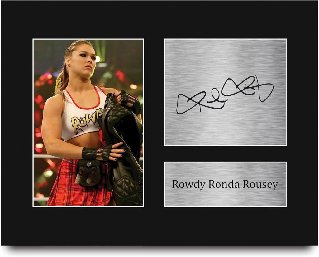 HWC Trading Ronda Rousey Gifts Signed Printed Autograph WWF WWE Wrestling Print Photo Picture Display – US Letter Size