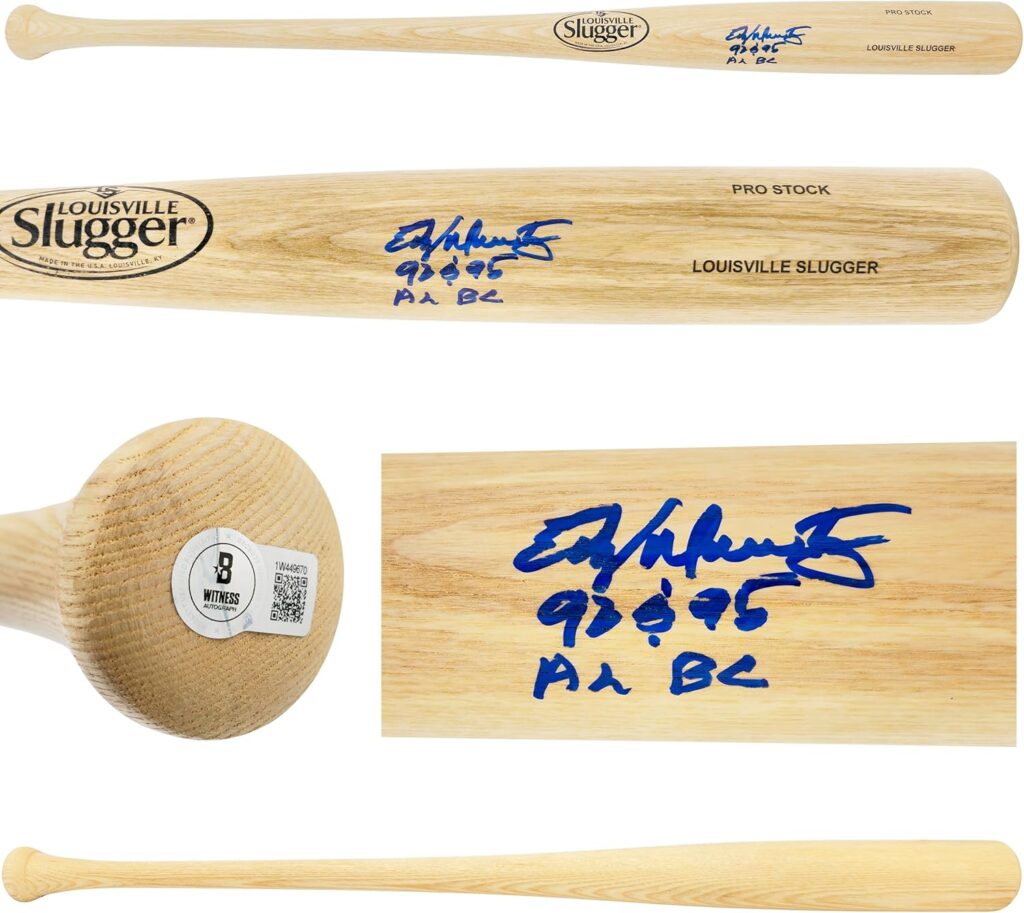 Edgar Martinez Autographed Blonde Slugger Louisville Pro Stock Baseball Bat S.e.a.t.t.l.e Mariners “92 & 95 AL BC” Beckett BAS Witness Stock #230597