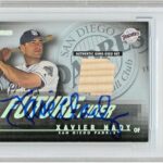 Xavier Nady Signed 2003 Bowman Future Fiber Bats Card, Beckett Authentic Autograph Slab, San Diego Padres Autographed Baseball Game Used Memorabilia