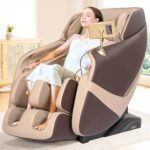 RELX 2025 Massage Chair Full Body, Zero Gravity Airbag Shiatsu Massage Chair with SL-Track, Heating, AI Control, Body Scan, 13 Modes, Foot Rollers, and Deep Yoga Stretch (Coffee)