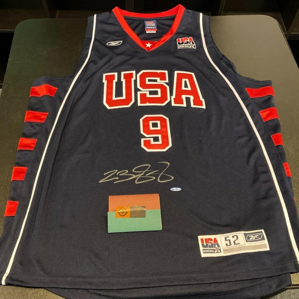 Lebron James Signed Authentic 2004 Team USA Olympics Jersey UDA & PSA DNA COA – Autographed NBA Jerseys