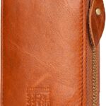 Vintage Full Top Grain Leather Wallet RFID Blocking Multi Card Case with Zipper Pocket Card Holder for Men Women Gift Box