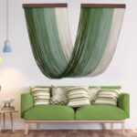 Buryeah Macrame Wall Hanging Large Green Boho Tapestry Decor Woven Tassel Yarn Wall Art Modern Home Decor for Bedroom Living Room,18 W x 32 H
