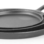 Commercial CHEF Round Cast Iron Griddle Pan 3-Piece Set – 8-inch, 10-inch, and 12-inch – Pre-seasoned Griddle Cast Iron Cookware