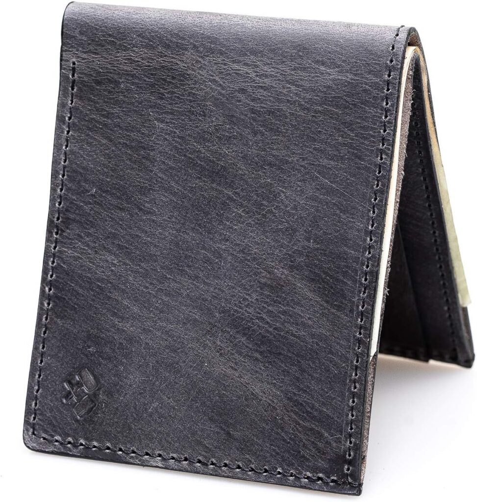 Main Street Forge Bifold Leather Wallet For Men | Made in USA | Mens Bifold Wallets | American Made | Avalanche Gray