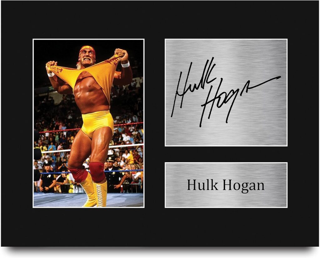 HWC Trading Hulk Hogan Gifts Signed Printed Autograph WWE WWF Wrestling Print Photo Picture Display – US Letter Size