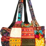 Tribe Azure Women Large Floral Colorful Handmade Shoulder Bag Tote Summer Beach Picnic Blanket Books Laptop School Market Casual Boho