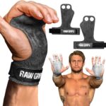 JerkFit Raw Grips 3.0, 2 Finger Leather Gymnastics Grips – Pull Up Grips for Cross Training Hand Protection – Hand Grips for Gymnastics Bars, Palm Guards for Athletes to Prevent Rips and Blisters