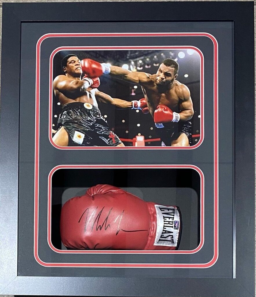 Mike Tyson Signed Glove Shadow Box Mike Tyson Hologram Authentic Berbick – Autographed Boxing Gloves