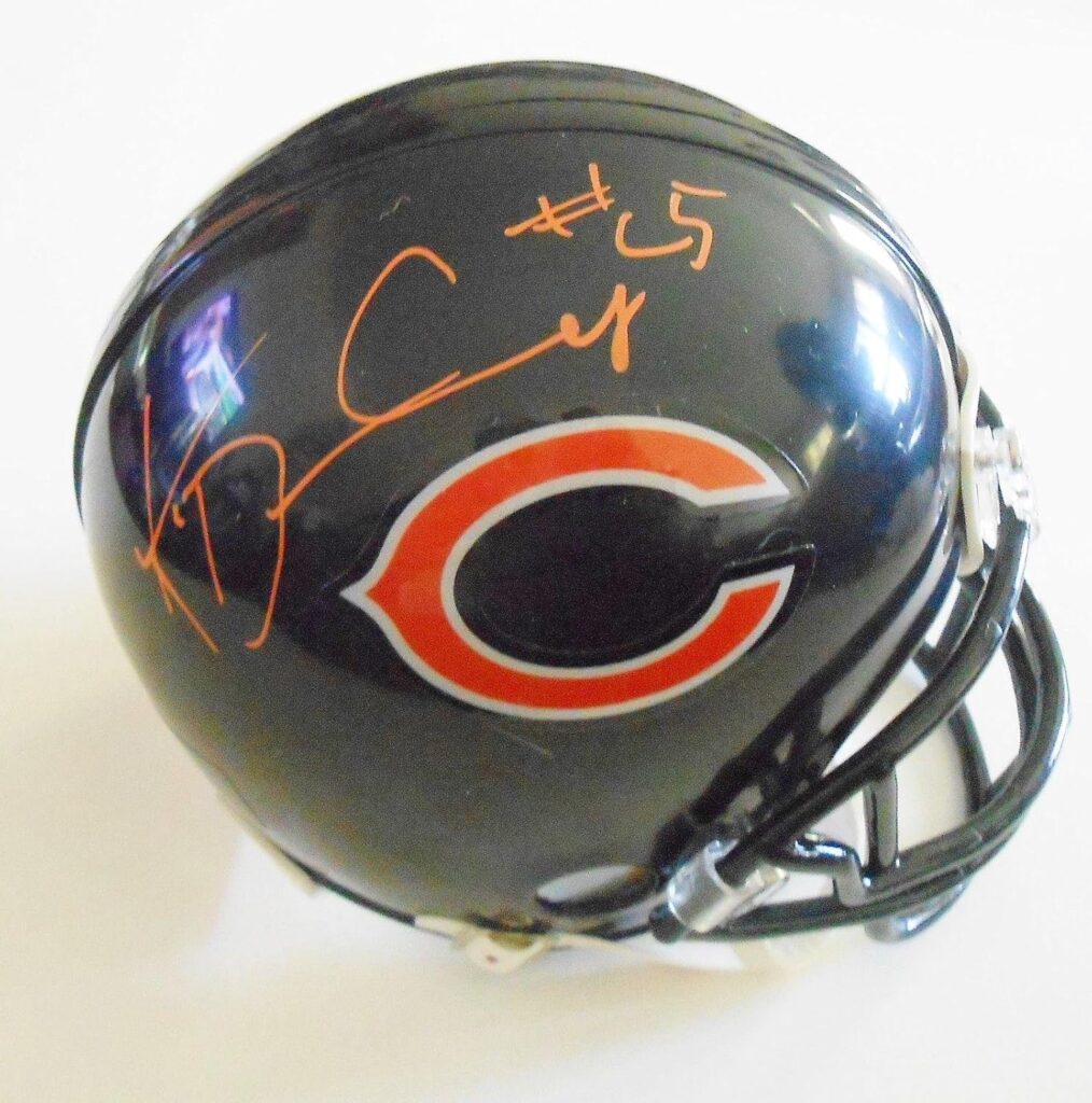 Ka’Deem Carey Signed Chicago Bears Mini Football Helmet w/COA #1 – Autographed NFL Mini Helmets