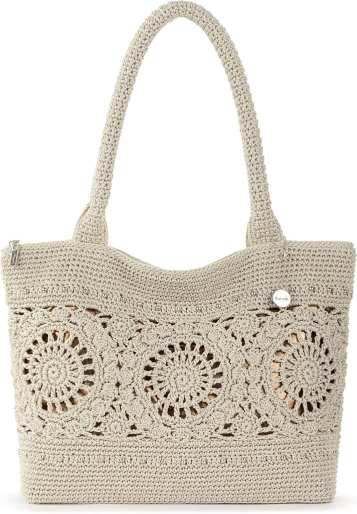 The Sak Crafted Classics Tote Bag – Hand Crochet Women’s Purse For Everyday, Travel, Beach Bag – Carryall Shoulder Bag Straps