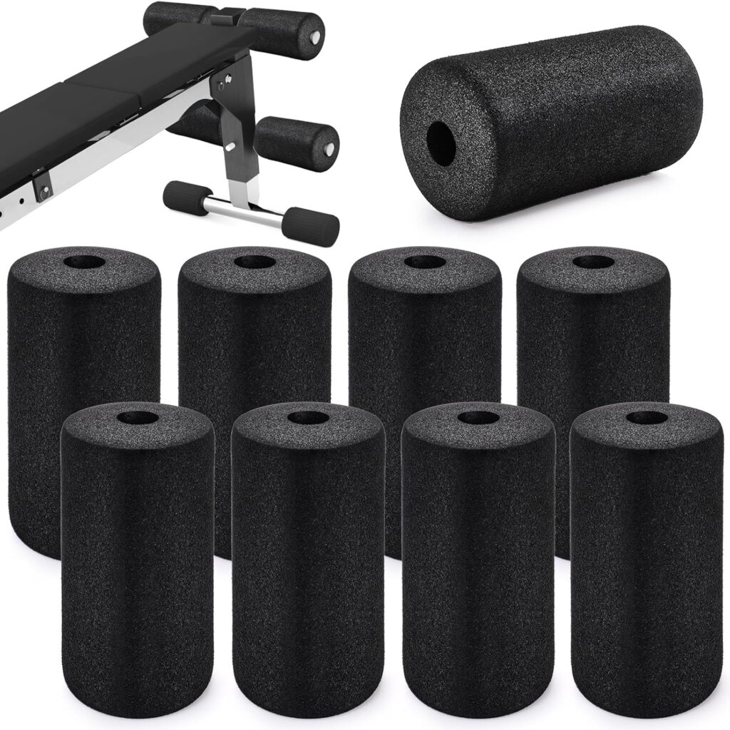 8 Pack Foot Foam Pads Rollers, Machine Leg Foam Roller, Fits 1″ Tube, Buffer Tube Cover, Roller Pad for Leg Extension Weight Bench Inversion Gym Equipment Replacement