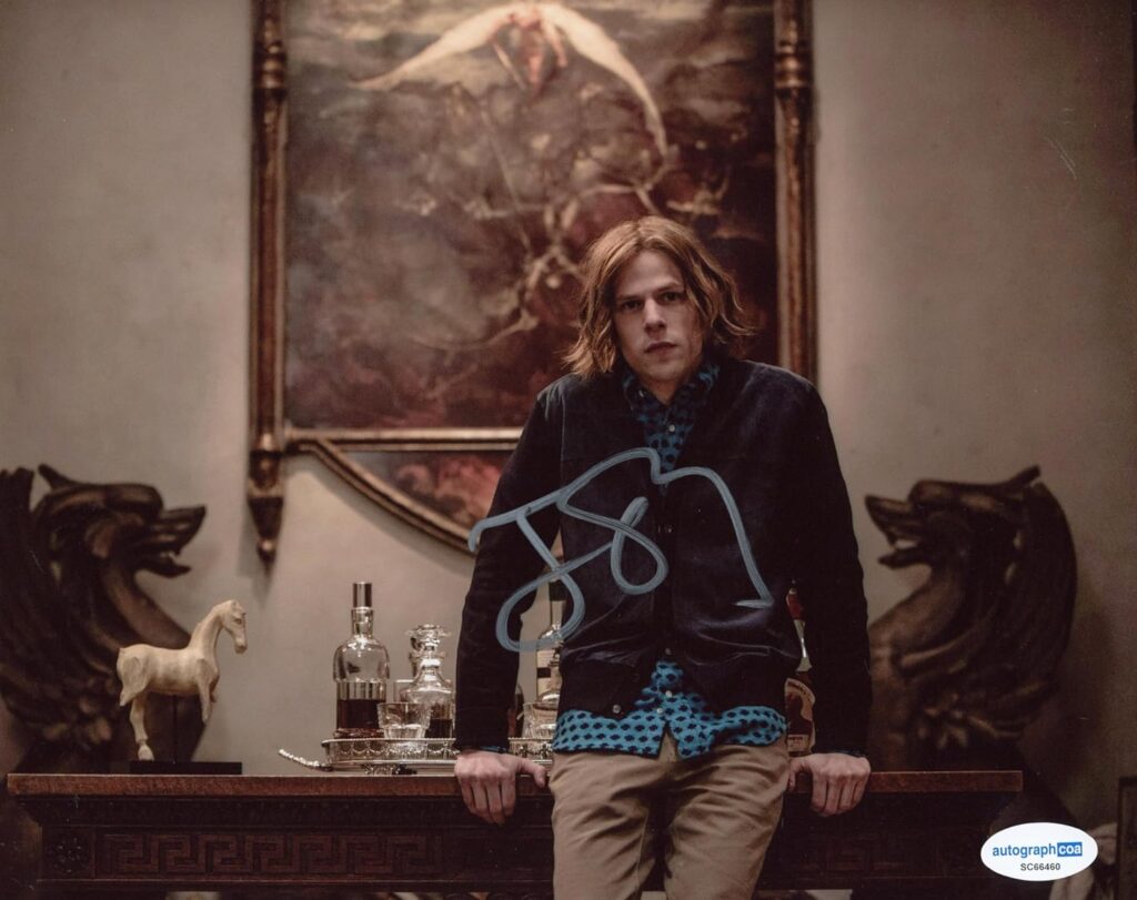 Jesse Eisenberg “Batman v Superman” AUTOGRAPH Signed ‘Lex Luthor’ 8×10 Photo E ACOA