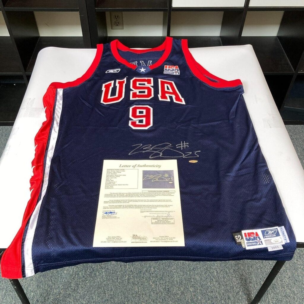 Lebron James Signed 2003 Team USA Olympics Pro Cut Jersey UDA & JSA COA – Autographed NBA Jerseys