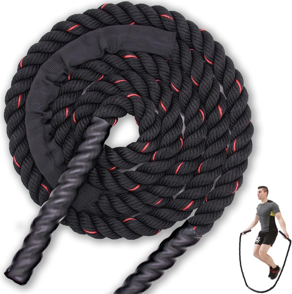 Jump Rope, Weighted Jump Rope for Men Women, 2.8lb Heavy Jumping Ropes for Fitness, Adult Skipping Rope for Home Gym Exercise, Improve Strength and Building Muscle Workout Equipment