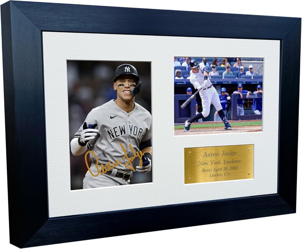 Kitbags & Lockers 12×8 A4 Aaron Judge New York Yankees Autographed Signed Photo Photograph Picture Frame Major League Baseball Poster Gift G