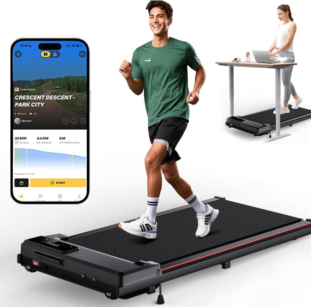 12% Incline Walking Pad Treadmill, Portable Treadmill for Home, Compact Walking Pads for Small Spaces,300LBS Weight Capacity and Big LED Display