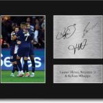 HWC Trading Lionel Messi, Neymar Jr & Kylian Mbappe PSG Gifts Printed Signed Autograph Picture for Football Fans and Supporters – US Letter Size
