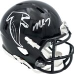 Michael Vick Autographed 1990-02 Throwback Black Speed Mini Football Helmet Beckett BAS Witness Stock #243635
