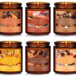 Fall Candles Set, 6 Pack Candles for Home Scented Natural Soy Wax, Autumn Gifts Set for Women Men, Fall Fragrance of Pumpkin/Cinnamon/Vanilla Cupcake/Apple/Harvest/Latte