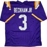 Autographed/Signed Odell Beckham Jr. LSU Purple College Football Jersey JSA COA