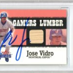 Jose Vidro Signed 2000 Fleer Gamers Lumber Bat Relic Card, Beckett Authentic Autograph Slab, Washington Nationals Autographed Game Used Baseball Memorabilia