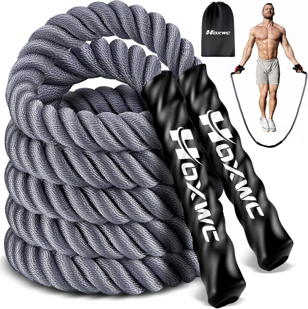 Jump Rope, Weighted Jump Rope for Fitness, Heavy Skipping Ropes for Men Women Kids, Home Gym Workout Equipment Set, Suitable for Boxing, Cardio, Training Muscles, Full Body Exercise Weight Loss at Home