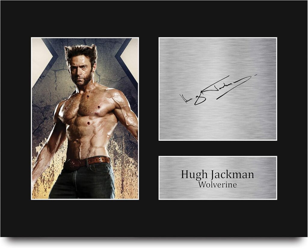 HWC Trading Hugh Jackman USL Signed Printed Autograph Wolverine X-Men Print Photo Picture Display – US Letter Size