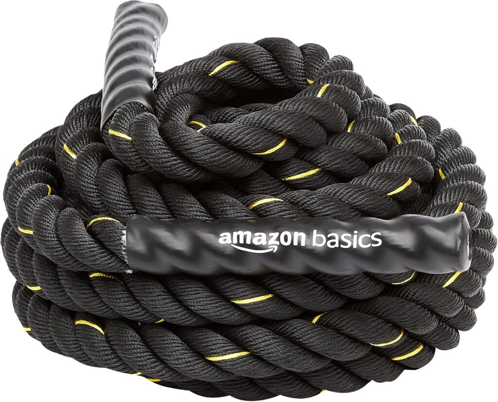 Amazon Basics Battle Rope for Home Gym Workout, Exercise Training Equipment