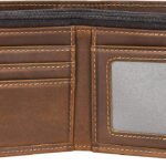 Polare Men’s RFID Blocking Cowboy Genuine Natural Crazy Horse Leather Bifold Wallet