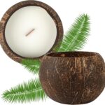 Restaurantware Coconut Shell Candle Pack of 1 Vanilla Scented Candle Holder Handmade with Double Wax Blend, Wooden Wick, Long-Lasting Upto 13 Hours with Reusable Coconut Shell for Table Decors
