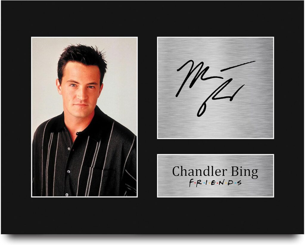 HWC Trading Chandler Bing Friends Signed Printed Autograph Print Photo Matthew Perry Gifts Picture Display – US Letter Size