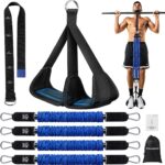 Pull Up Assistance Bands with Foot Support Pedal – 320LBS /400LBS Heavy Duty Resistance Bands Adjustable Weight/Height with 80Lbs Bands&Measured Strap for Strength Training Home Gym