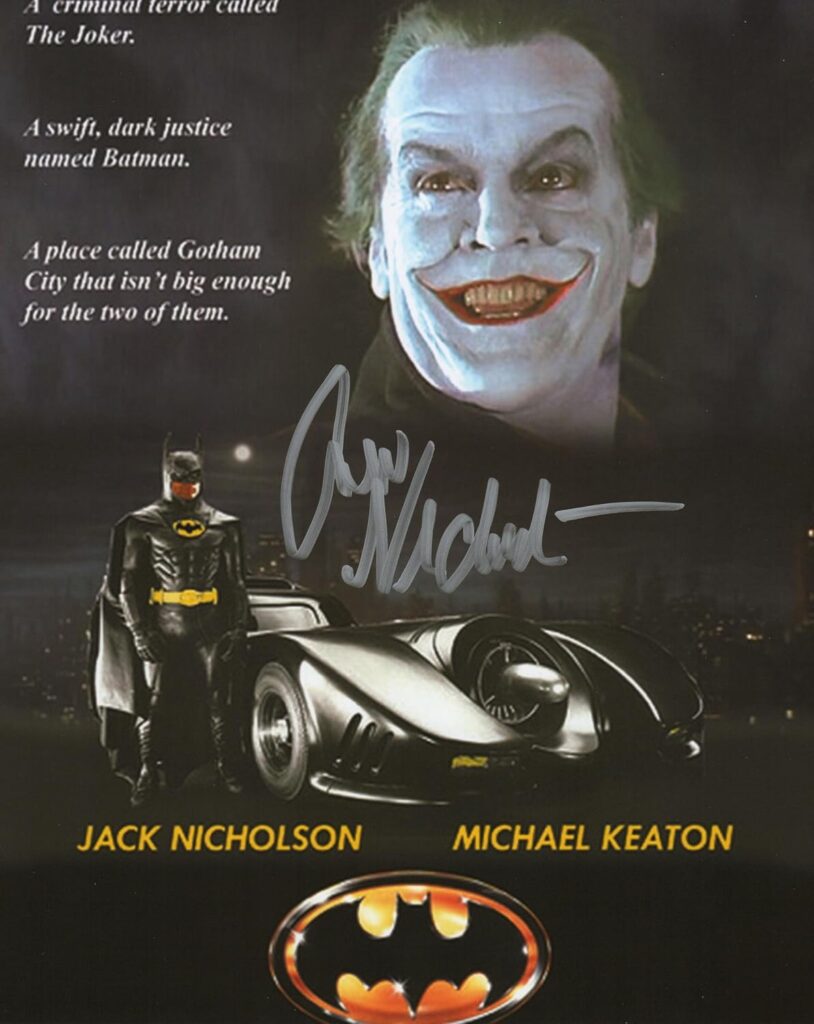RP Jack Nicholson Signed Joker Photo 8×10, Reprint COA Certificate of Authentication Autographed Batman Movie Poster