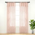 Lush Decor Boho Macrame Textured Cotton Window Curtain Panel Single 40″ W x 84″ L Blush – Macrame Curtains for Windows, Room Divider, Boho Wall Decor