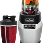 NutriChef Personal Electric Single Serve Blender – Small Professional Kitchen Countertop Mini Blender for Shakes & Smoothies, Pulse Blend, Convenient Lid Cover, Portable 20 & 24 oz Cups, Black
