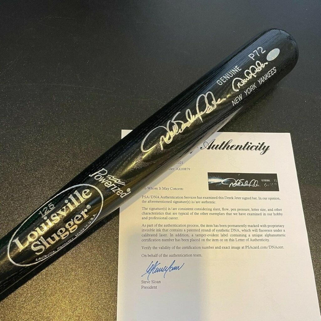 Derek Sanderson Jeter Full Name Signed Game Model Baseball Bat PSA DNA COA – NHL Autographed Miscellaneous Items