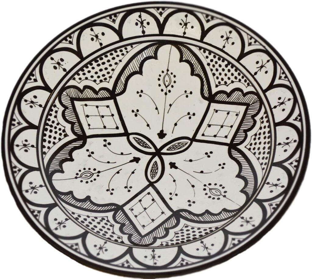 Treasures Of Morocco Hand made Moroccan 14 inches Serving plate Pasta bowl salad bowl Mediterranean Pottery