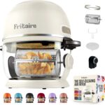 Non Toxic Air Fryer™ – Glass AirFryer 5 Quart w/ 360 Visibility, Self-Cleaning, 400F Vortex Air Fryer for Even Cooking, BPA-Free Teflon Free, 9-in-1 Functions, Rotisserie, Roast, Bake, White