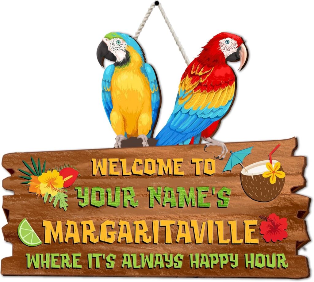 Artsy Woodsy Custom Tiki Bar Printed Wood Sign (Not Carved or Neon Sign), Summer Decor, Pool Sign, Backyard Bar & Grill Patio Porch Deck Home Pub Man Cave, Gifts for Beach Lovers (03)