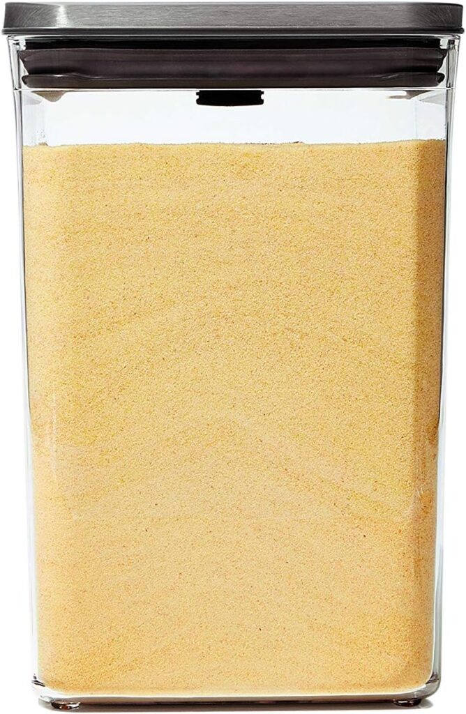 OXO Steel POP Container Big Medium Square – 4.4 Qt for Flour, Sugar and More,Grey