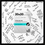 Americanflat 20×20 Wedding Signature Frame with Polished Plexiglass – Use as 8×10 Frame with Mat or Display 20×20 Photos Without Mat – Streamline Collection – Autograph Frames for Wall – Black