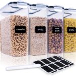 Cereal Containers Storage Set – 4 Piece Airtight Large Food Storage Containers(135.2oz), BPA Free Dispenser Plastic Cereal Storage Containers